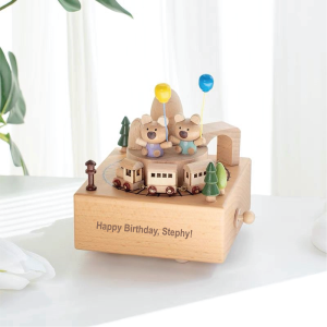 Personalised Wooden Music Box - Bear Express
