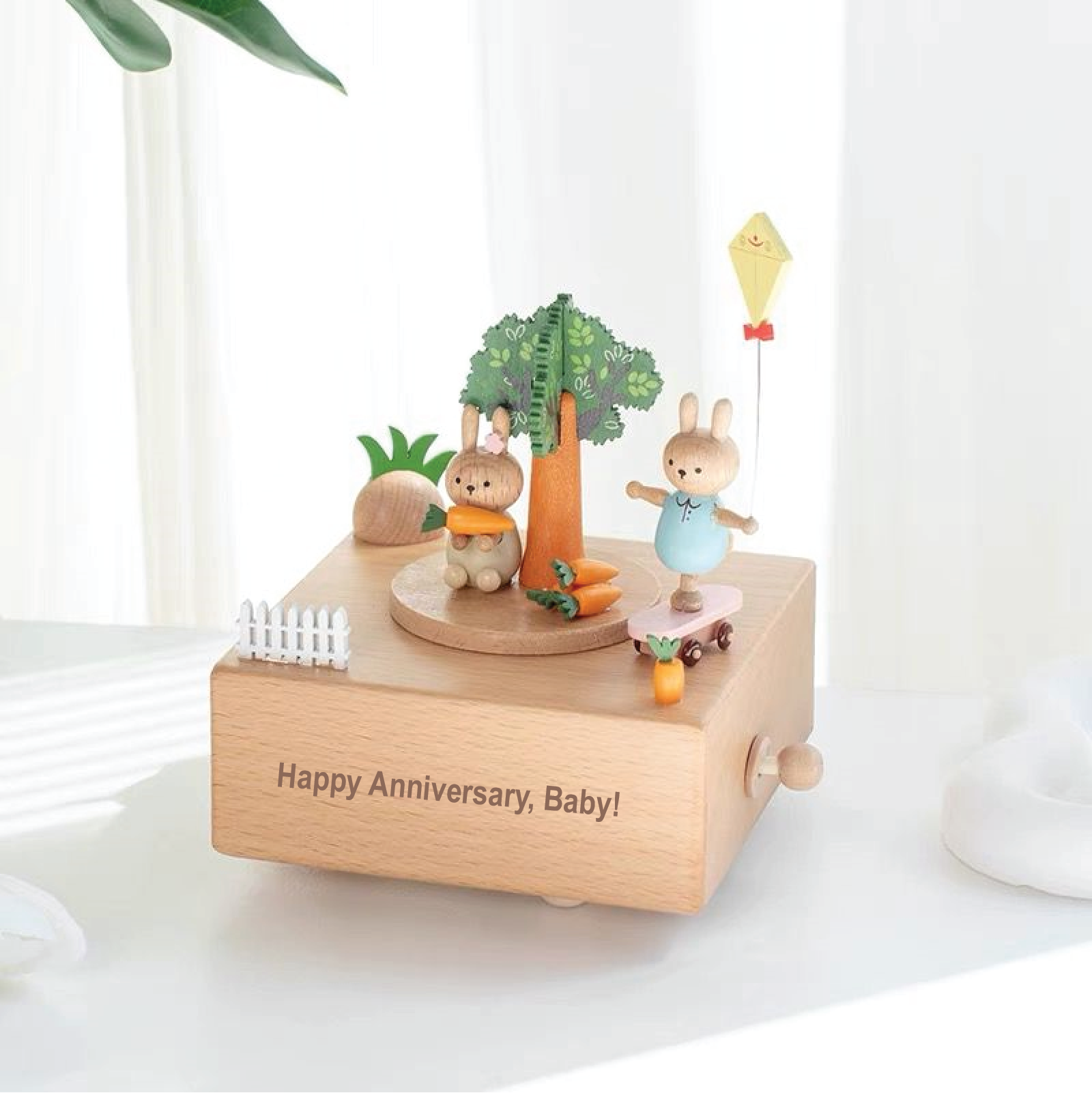 Personalised Wooden Music Box - Bunny Lullaby