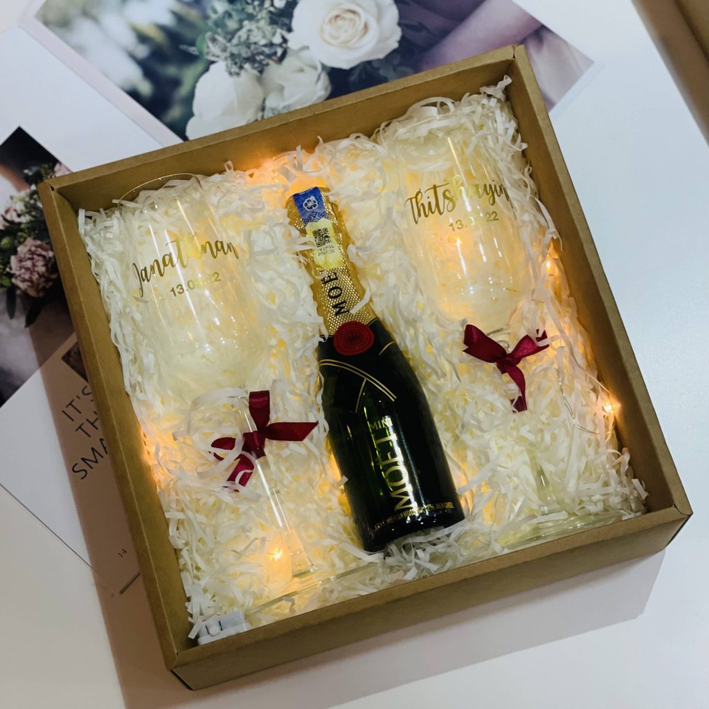 Champagne Crystal Glass Set Gift Box