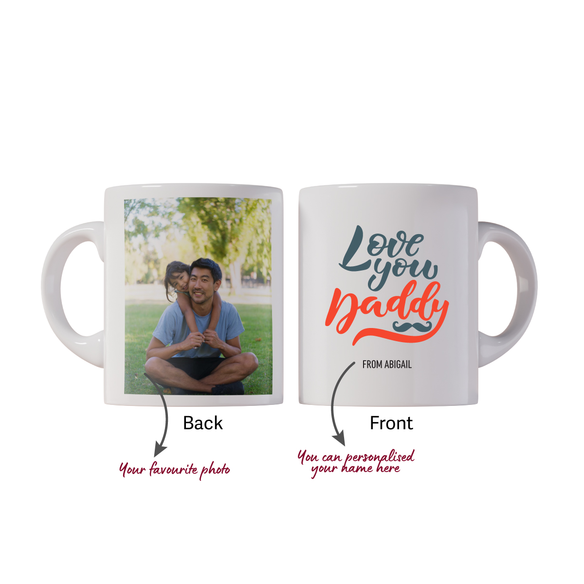 Personalised Mug - Love You Daddy with Photo - Image 3